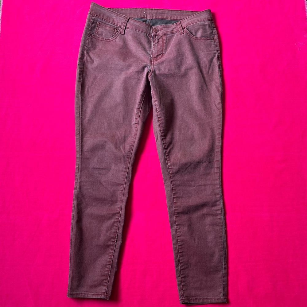 Washed red denim